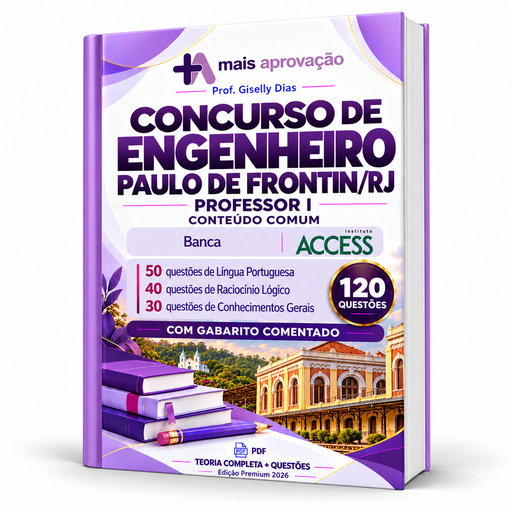 Apostila de conteúdo comum para Professor I e II do concurso de Engenheiro Paulo de Frontin com 120 questões comentadas