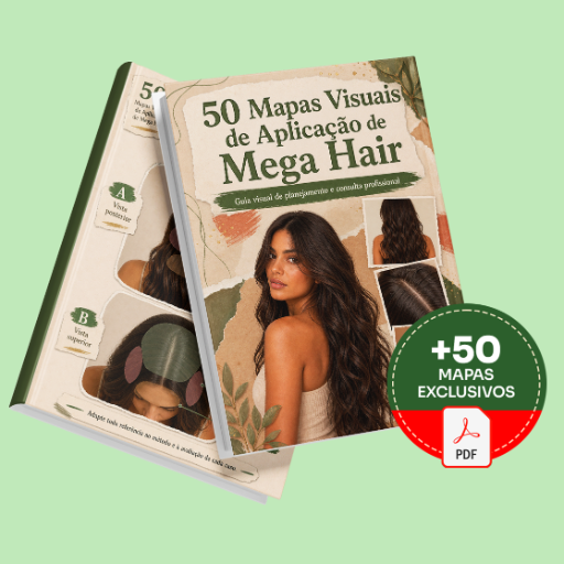 50 Mapas Visuais de Aplicação de Mega Hair - Básico
