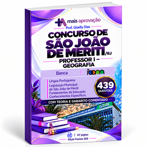 Apostila com 439 Questões| Concurso São João de Meriti/RJ | Professor I - Geografia