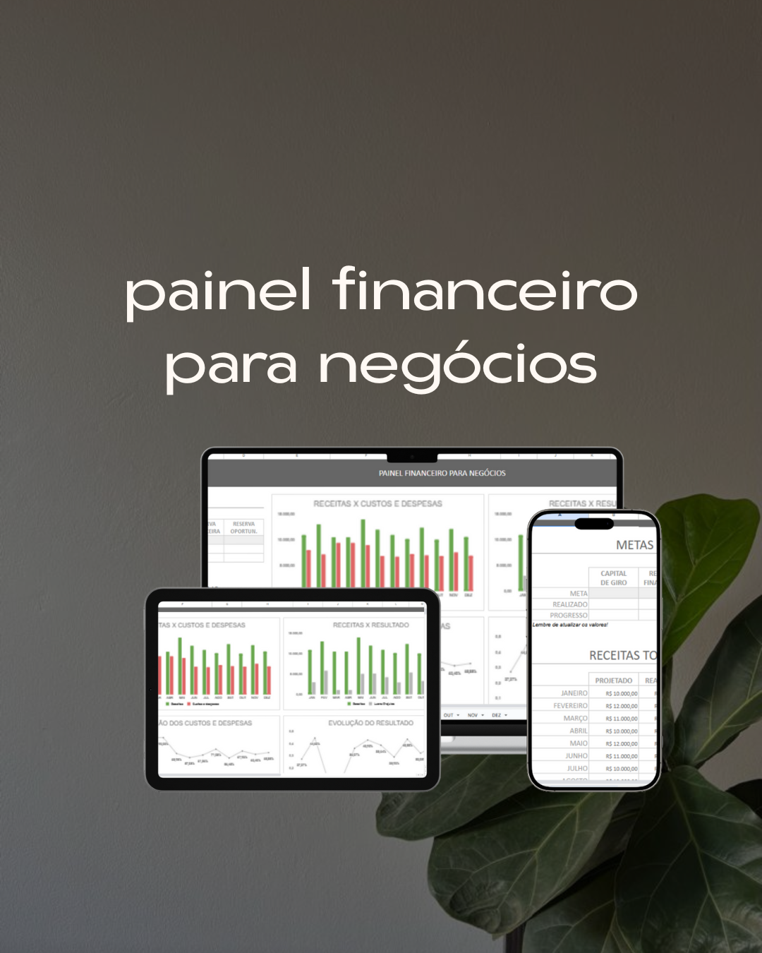 Painel financeiro para negócios