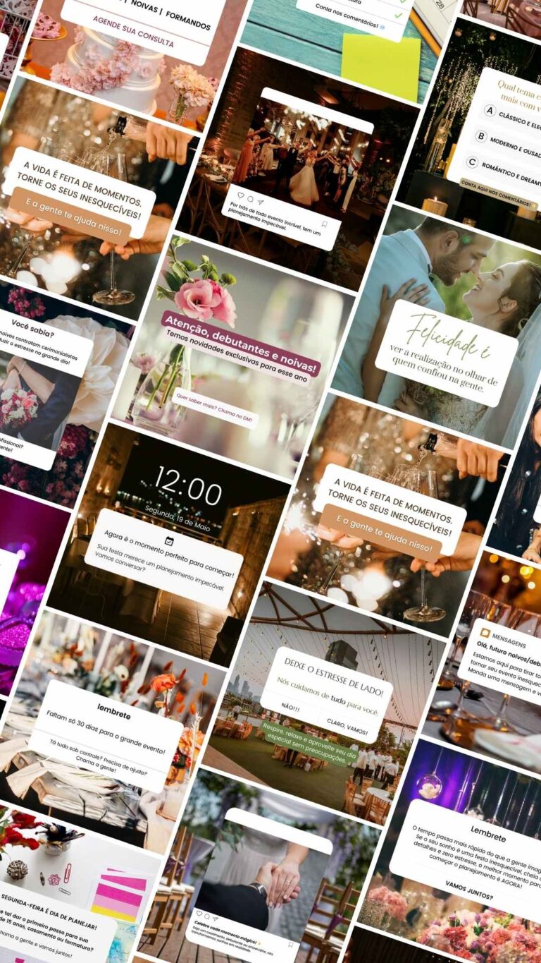 250 posts prontos para o Instagram do seu Cerimonial