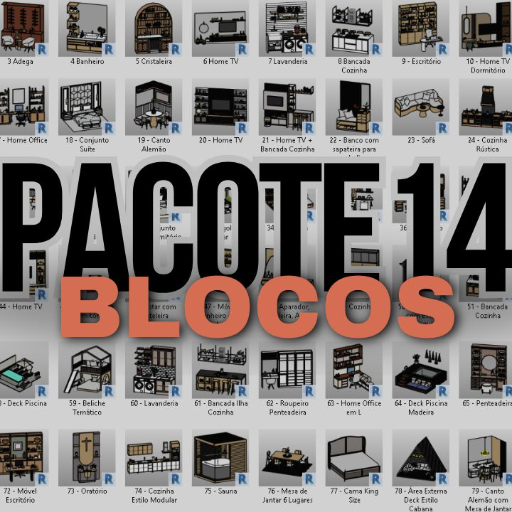 Pacote 14 Blocos Revit Alta Qualidade