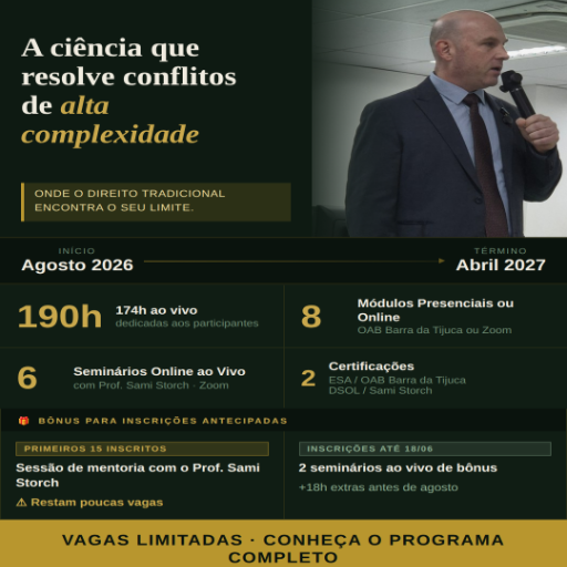 Extensão - PRESENCIAL - Direito Sistêmico: A ciência que resolve conflitos de alta complexidade - OAB Barra da Tijuca
