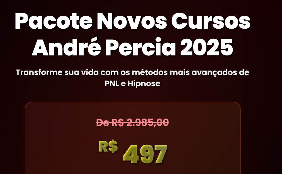 Novos Cursos André Percia - Black Friday