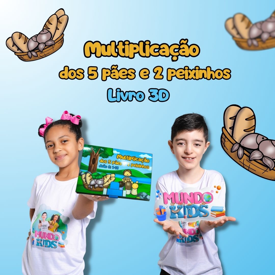 Livro 3D: Multiplicação dos 5 pães e 2 peixinhos