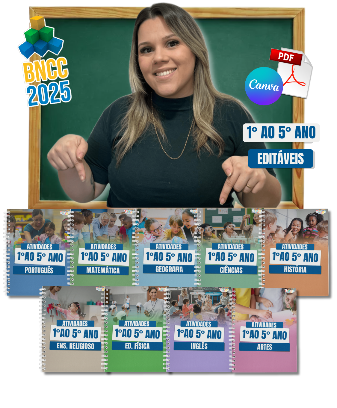 Kit Completo de Atividades 1º ao 5º Ano - Com Gabarito e Códigos BNCC