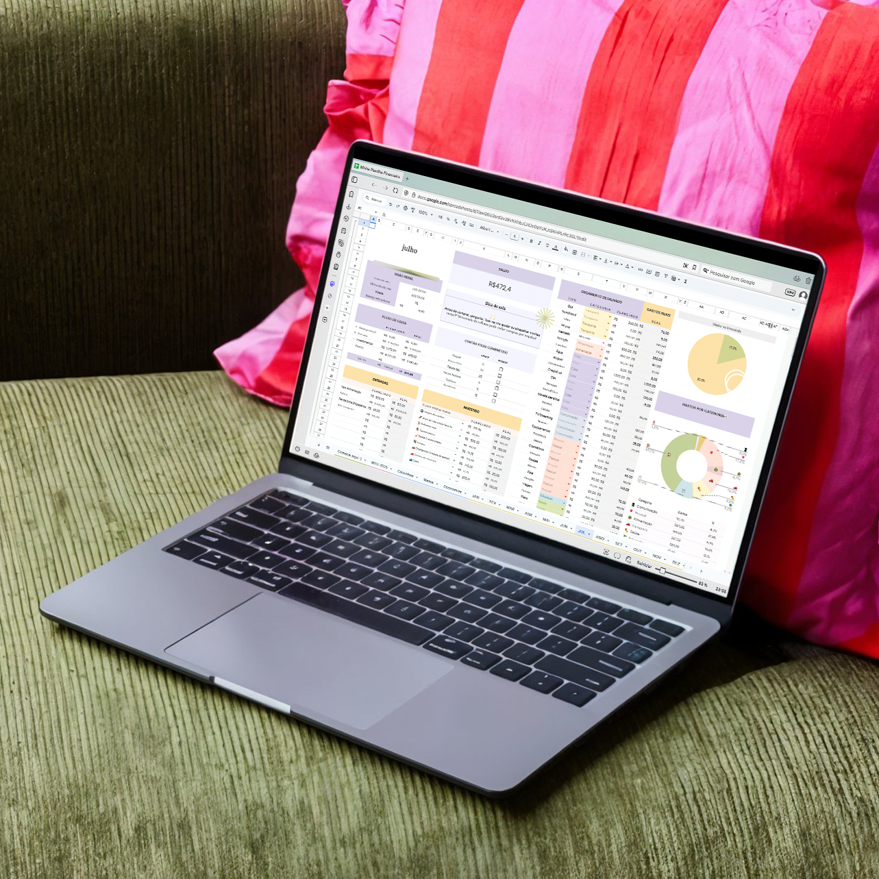 Fina | Planilha de Visualização Financeira, Orçamento e Metas