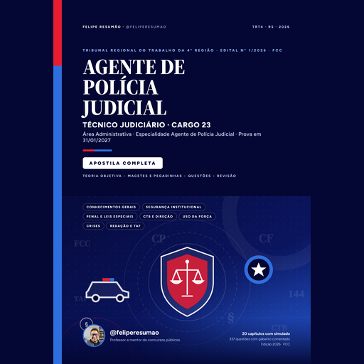 Apostila Completa TRT-4 2026 - Agente de Polícia Judicial (FCC)