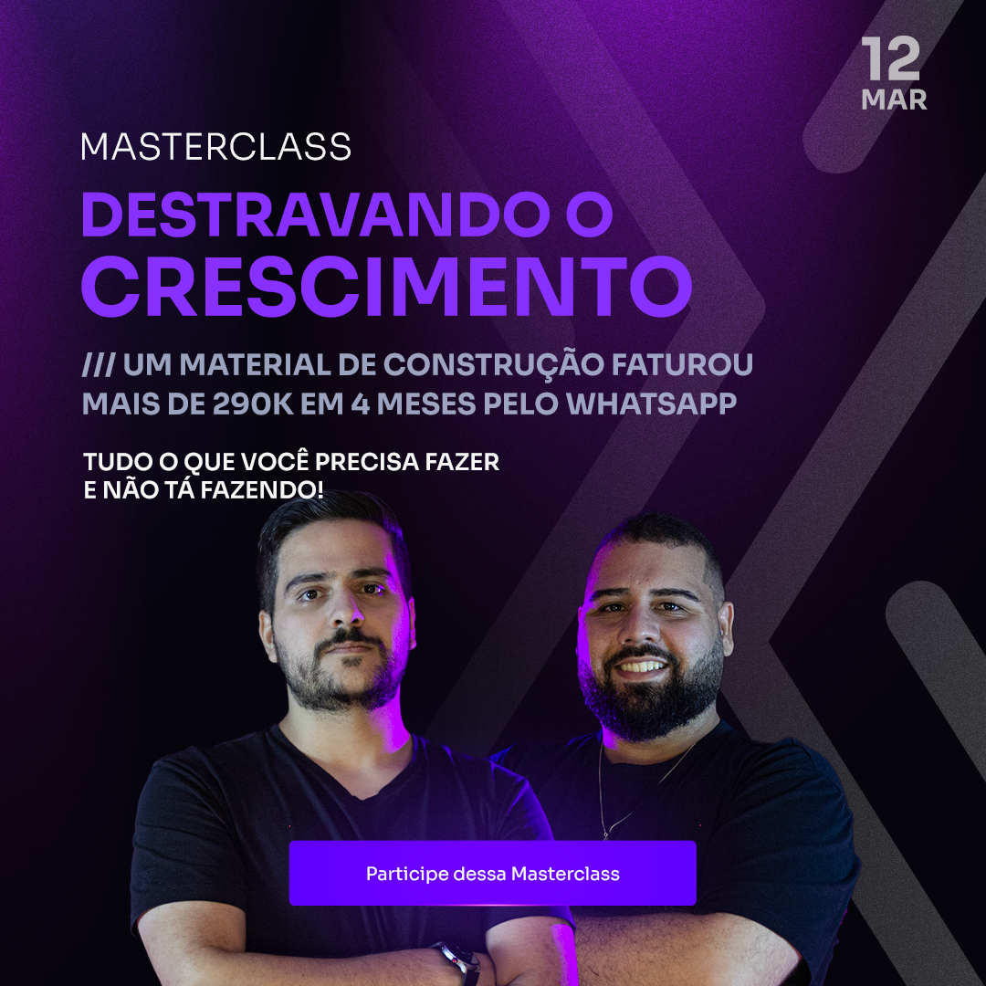  Ingresso Masterclass - Destravando Crescimento