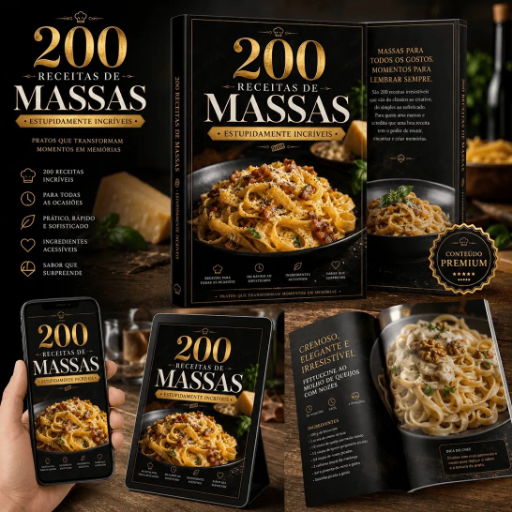 200 Receitas Exclusivas de Massas Premium