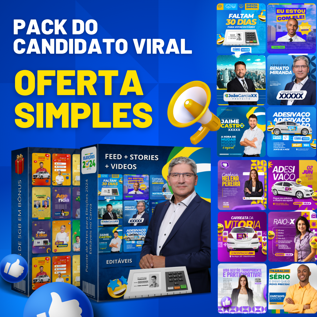 Pack Candidato Viral - Oferta Simples 