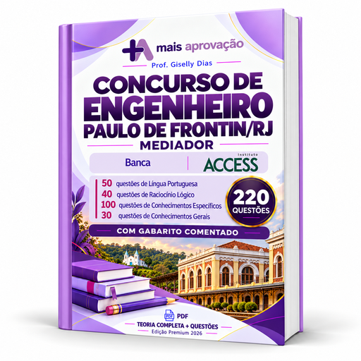 Apostila para Mediador do concurso de Engenheiro Paulo de Frontin com 220 questões comentadas