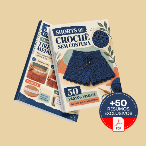 50 Passos Visuais de Shorts de Crochê sem Costura - Básico