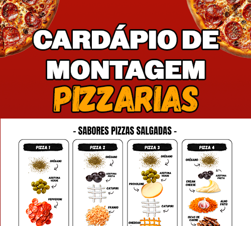 Cardápio de Montagem para PIZZARIAS