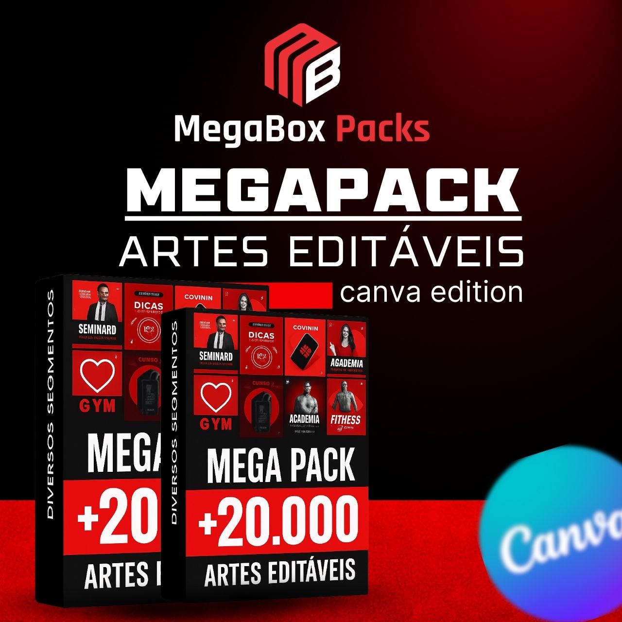 Pack com +20.000 Artes Editáveis no Canva – Todos os Nichos!