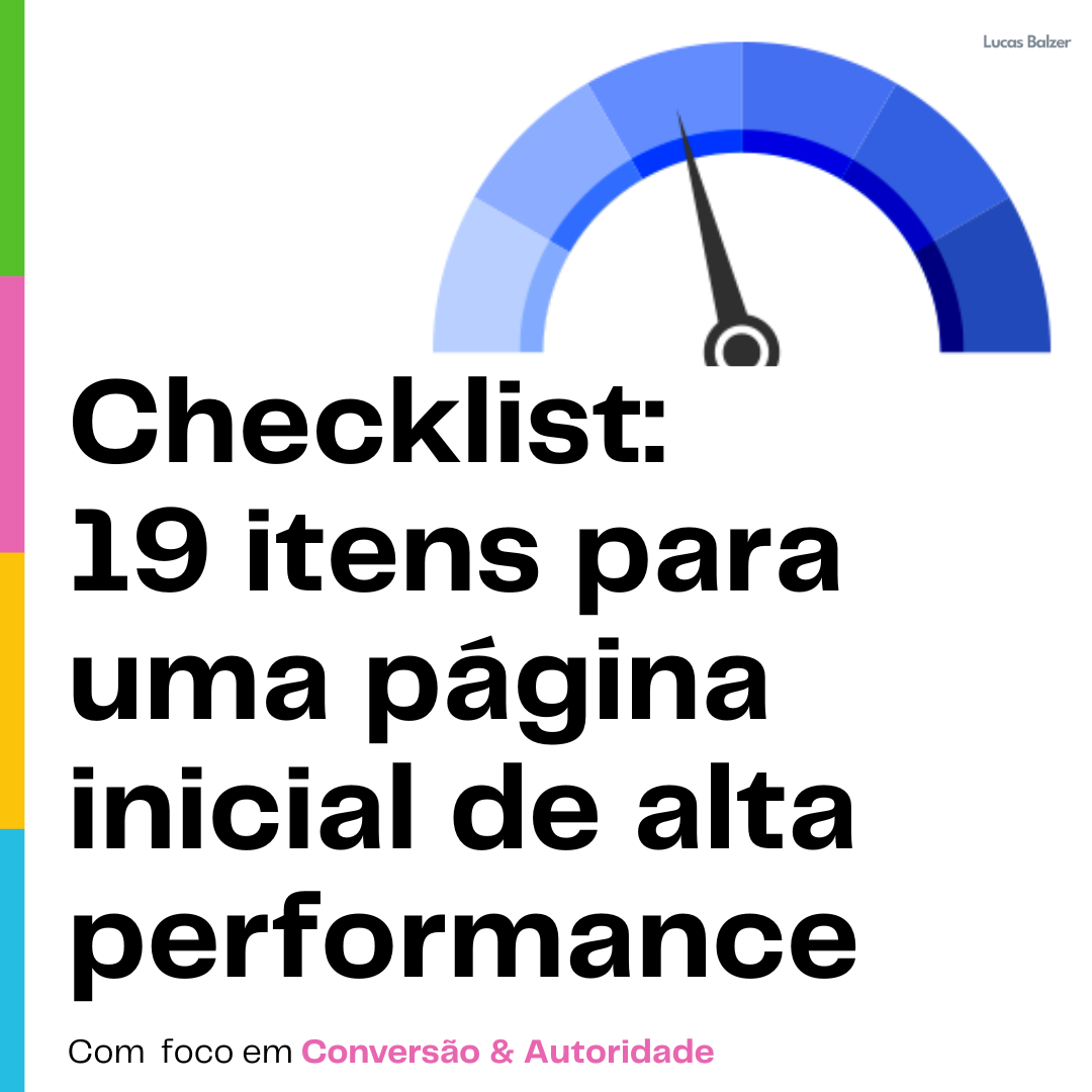 Checklist: 19 Itens para uma página inicial de alta performance