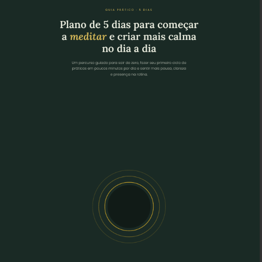 Plano de 5 dias para meditar