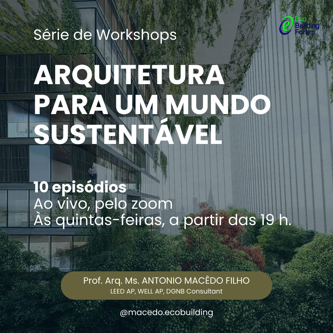 Série de Workshops "Arquitetura para um Mundo Sustentável" - Inscrição Completa VIP