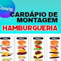Cardápio EDITÁVEL de Montagem para HAMBURGUERIAS